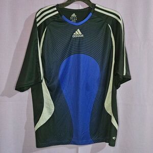 Adidas, Blue, Grey, Top, Size: L